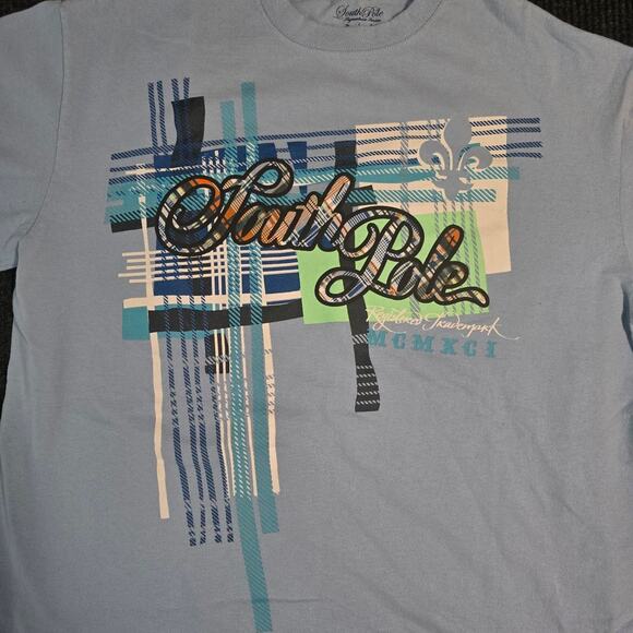 South Pole blue with plaid T-shirt - Picture 2 of 3